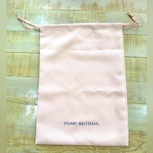 Stuart Weitman pink carry on handbag shoe cover dust bag